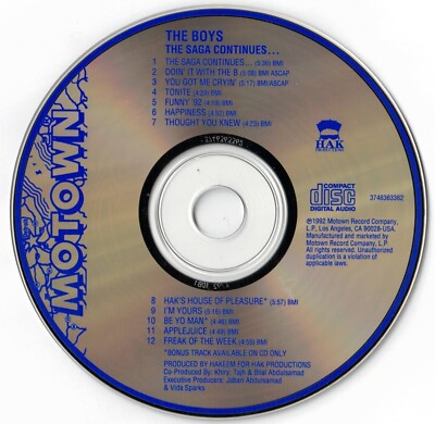 THE BOYS The Saga Continues [1992] CD (Khiry, Bilal, Hakeem
