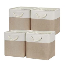 4 Pack Cube Storage Bins Cloth Baskets For Shelf Fabric Storage Cubes 12 X 12 Ba