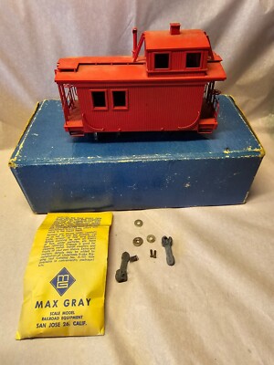 RARE Vintage MAX GRAY On-3 GAGE F.&C.C. Caboose Train Car Made in Japan Red +box