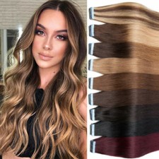 Tape in Human Hair Extensions Invisible Skin Weft Brazilian Remy Human Hair20-40