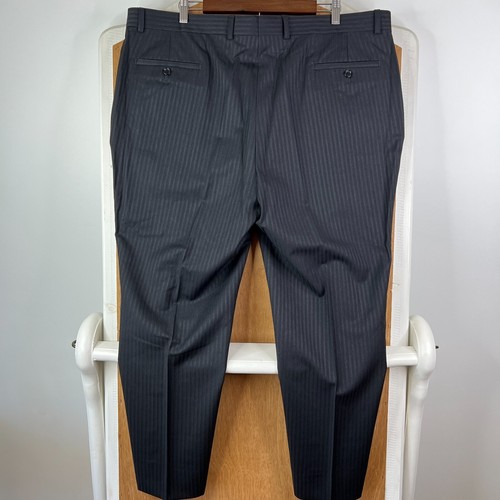 Pronto Uomo Suit Mens 48R Gray Striped 2 Button 100% Wool Moores Couture 42x29 - Picture 21 of 23