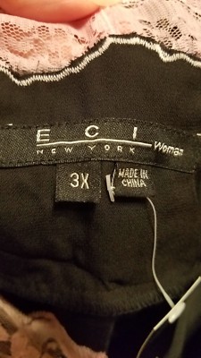Débardeur Femme ECI New York Taille 3X - Noir à Pois Roses, Soie, Sans Manches | Haut Professionnel Ou Soirée