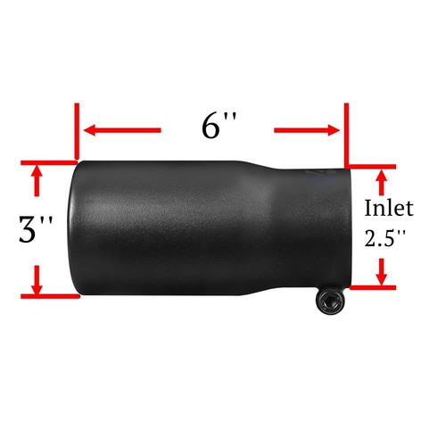 Car exhaust tip 2.5'' Inlet Black Coated Stainless Steel Muffler Pipe Bolt on - Picture 2 of 8