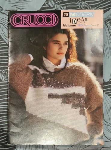 1980s Entrelacs Graphic Bobble Military Dolman Mohair Knitting Pattern Crucci 35 - Picture 2 of 12