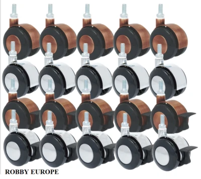 ROBBY 5 x Möbelrolle 50 mm Transportrolle Designerrolle Möbel Rad Design Möbelrolle