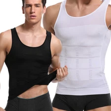 US Men Body Shaper Shirt Tummy Vest Compression Base Layer Slim Muscle Tank Tops
