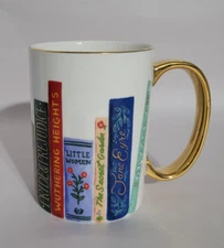 Rifle Paper Co Anthropologie Book Club Porcelain Mug Coffee Cup 4.5"