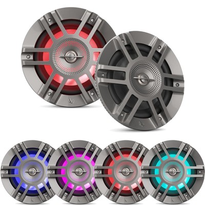 Infinity KAPPA 6125M 6.5'' 300W Max 2-Way Titanium Marine RGB LED Speakers (Pair)