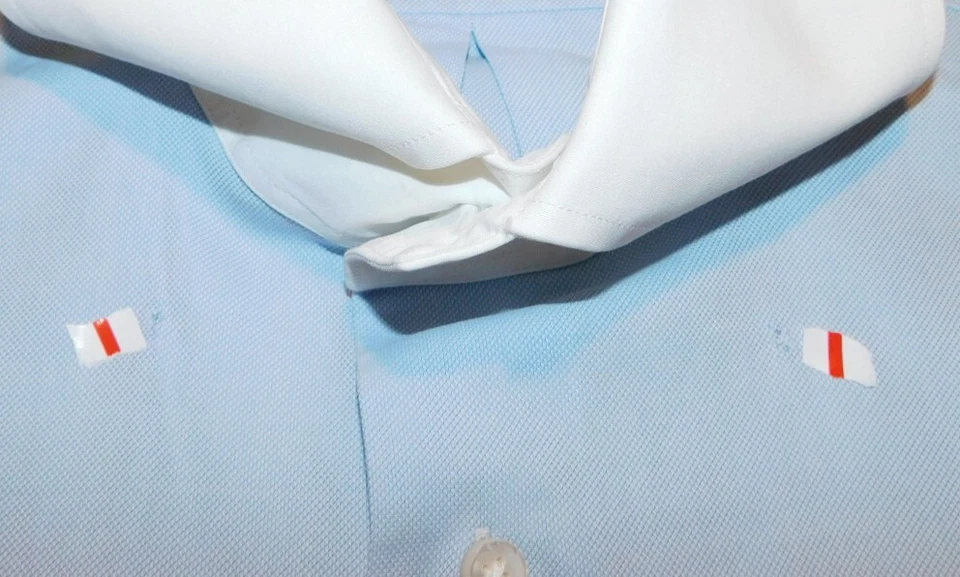 CAMISA BARBA NAPOLI MADE IN ITALY AZUL CLARO/BLANCO SÓLIDA - 18,5/46cm. - CAMISAS. Foto 4 de 4