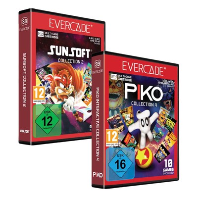 Blaze Evercade Catridge 38+39 Sunsoft 2 Piko 4 Collection Bundle NEU&OVP