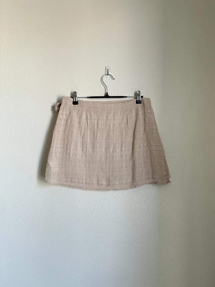 Minifalda envolvente para mujer Madewell en beige talla MEDIANA Foto 3 de 4