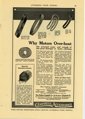 #ad #ad 1916 Perkins Campbell Co. Ad: Campbell Auto Accessories Cincinnati OhiO $19.84