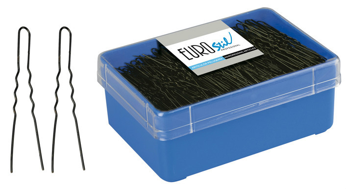 Caja 400 Clips Horquillas Invisibles Color Negra Resistentes 55mm Profesional