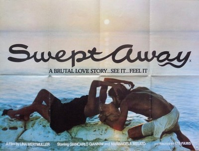 SWEPT AWAY British Quad movie poster LINA WERTMULLER GIANCARLO GIANINI 1974