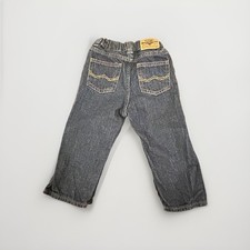 Wrangler Denim Blue Cotton Jeans Pant Elastic Waist Adjustable Boy Toddler Sz 2T