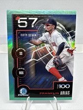 2025 Bowman Scouts Top 100 Chrome Franklin Arias #BTP-57 Aqua Refractor /125