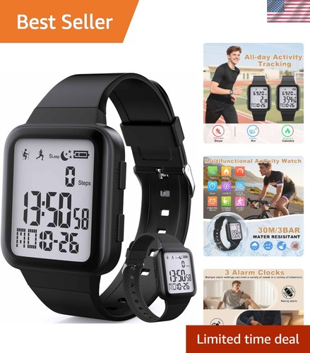 Digital Fitness Tracker Watch for Men & Women - No App Required, Water Resistant - Bild 1 von 9