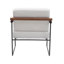 Modern Boucle Accent Armchair with Curved Armrests Comfortable Upholstered