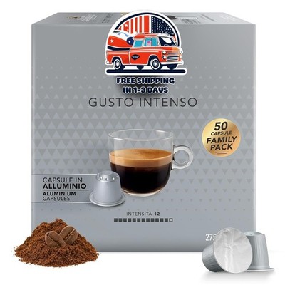 Cápsulas de espresso, café tostado italiano, fuerte e intenso, tueste oscuro US