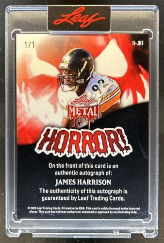 2025 Leaf Metal Halloween James Harrison Horror Auto Prismatic Graveyard #1/1 - Picture 2 of 2