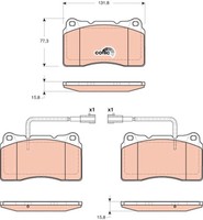 Bremsscheiben-BremsbeläGe-Kit TRW Automotive GDB1648 FüR OE 0000009948030