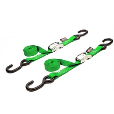 Powertye Tie-Down Cam S-Hook 1"x5.5' Green Pair 22265
