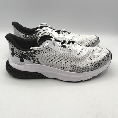 Under Armour UA HOVR Turbulence 2 Mens 8 White Black Running Shoes 3026520-105