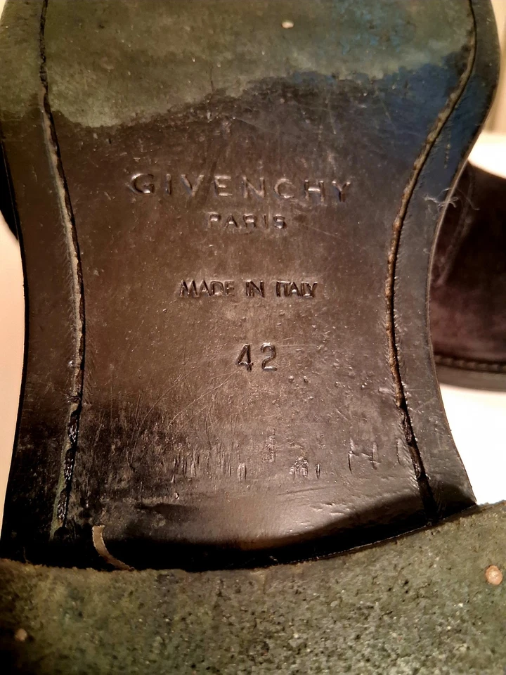Hombres GIVENCHY PARIS 42 9 EE. UU. NEGRO DERBY OXFORDS Gamuza Hombres Hecho a Mano en ITALIA Foto 4 de 4