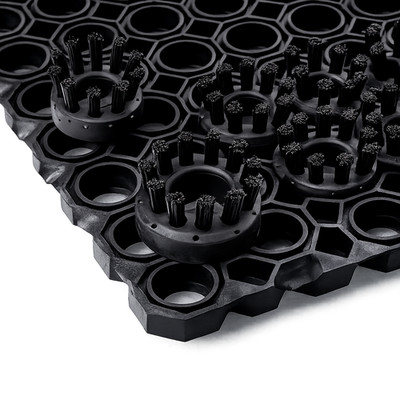 Floortex FP4OCTOBR Doortex Bürstensatz 10er Set schwarz, für Gummiwabenmatte