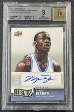 MICHAEL JORDAN BGS 9 2014 UPPER DECK UD COLLEGE COLORS #1 LEGENDS AUTOGRAPH AUTO