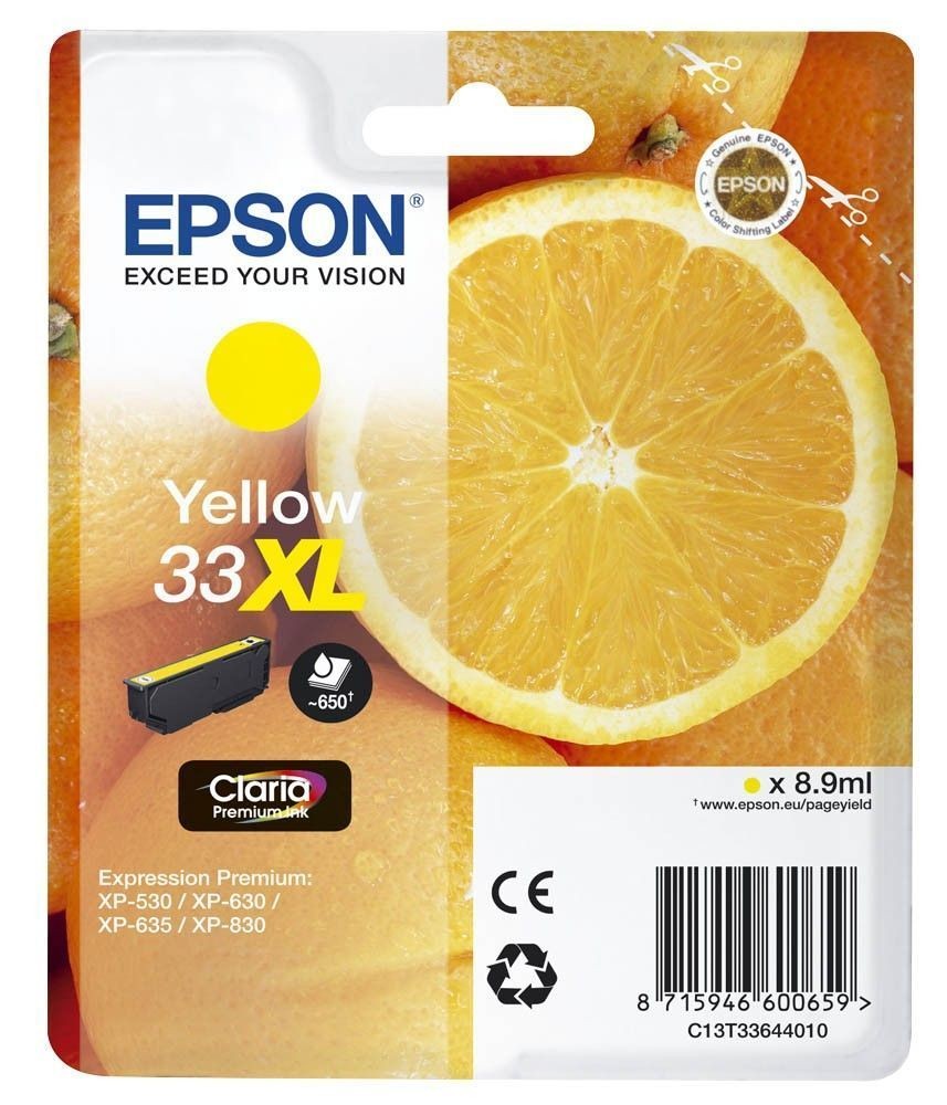 Cartouche d'encre Epson Oranges T3364 jaune d'origine pour imprimante jet d'encre Expression Premium