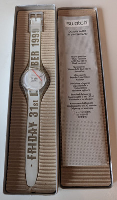 Swatch GK302 ''White Card (Friday 31. December 1999)'' Mit Batterie. Neu + OVP