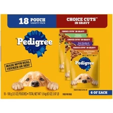 Pedigree Choice Cuts in Gravy Variety Pack Pouch Wet Dog Food - 3.5oz/18ct