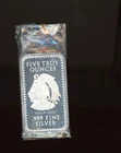 5 troy ounce silver bar .999