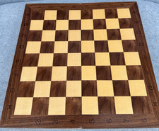Wood Folding Chess Set 3" King w Storage Box Complete Pieces