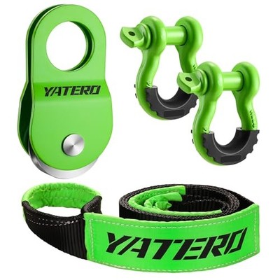 Off Road Recovery Kit, 10 Ton Heavy Duty Snatch Block Pulley and 3'' x8' Tree 