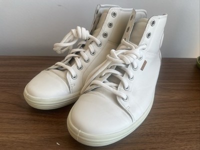 ECCO Soft High Top Boots Women 40 US 9-9.5 Leather Ankle Shoes Casual H53