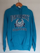 Vintage Y2k University Of Paris Sorbonne Hoodie Teal Size Small