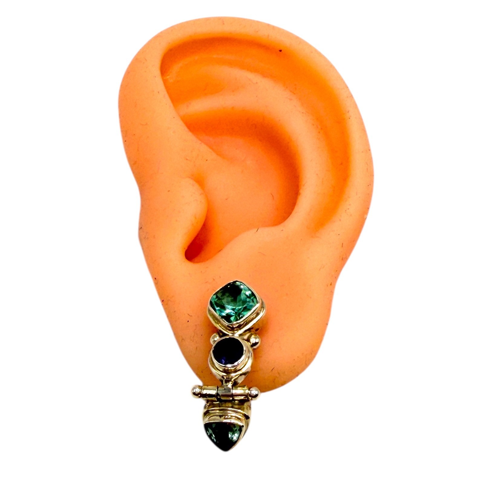 Solid 925 Sterling Silver Genuine Multicolor Gems… - image 2