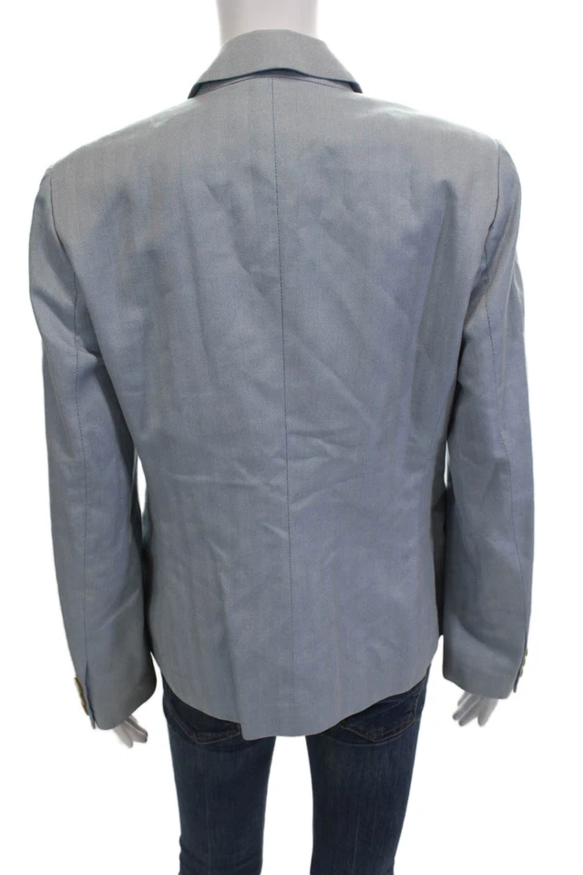 Chaqueta Blazer Zanella Mujer Espiga Dos Botones Bolsillos Azul Talla 10 Foto 4 de 4