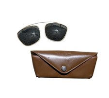 Vintage Ray Ban Bausch  Lomb Clip On Sunglasses Gold Tone w/ Case USA