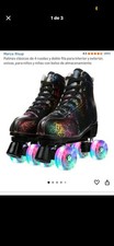 Double-row roller skates for men and women, four-wheeled, shiny, unisex
