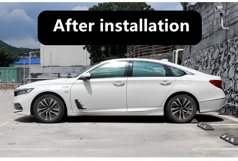 Glossy Black Car Body Side Fender Vent Air Wing Cover Moldings Trim Accessories Foto 2 de 4