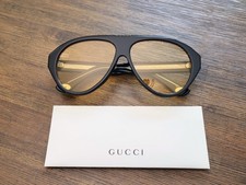 Gucci GG0479S 002 63mm Aviator Sunglasses in Black with Velvet case