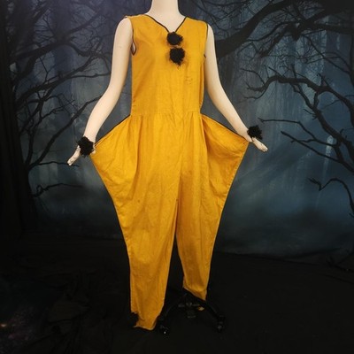 RARE 1920S Jester Jumpsuit Costume Orange Black Antique 20s Halloween  Playsuit
