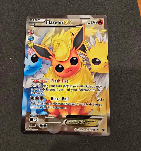 Pokémon TCG Generations Flareon EX Holo Rare Card RC6/RC32 Radiant Collection