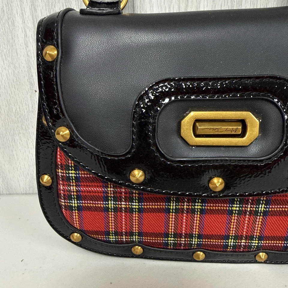 Difícil de Encontrar Betsey Johnson DULCE TARTÁN Asa Superior Bandolera Convertible Bolso de Mano Cartera Foto 4 de 4