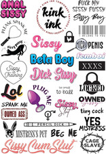 29 X Sissy Temporary Tattoo Sexy Naughty Kink...