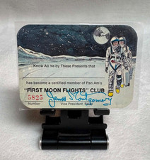 Rare Pan Am "First Moon Flights" Club Card - AUTHENTIC not a reprint UNISSUED