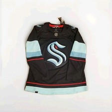 Adidas NHL Seattle Kraken Authentic Home Hockey Jersey Navy Blue GT5622 Size 46